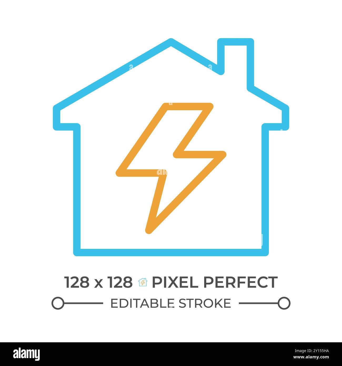 Electricity two color line icon Stock Vector