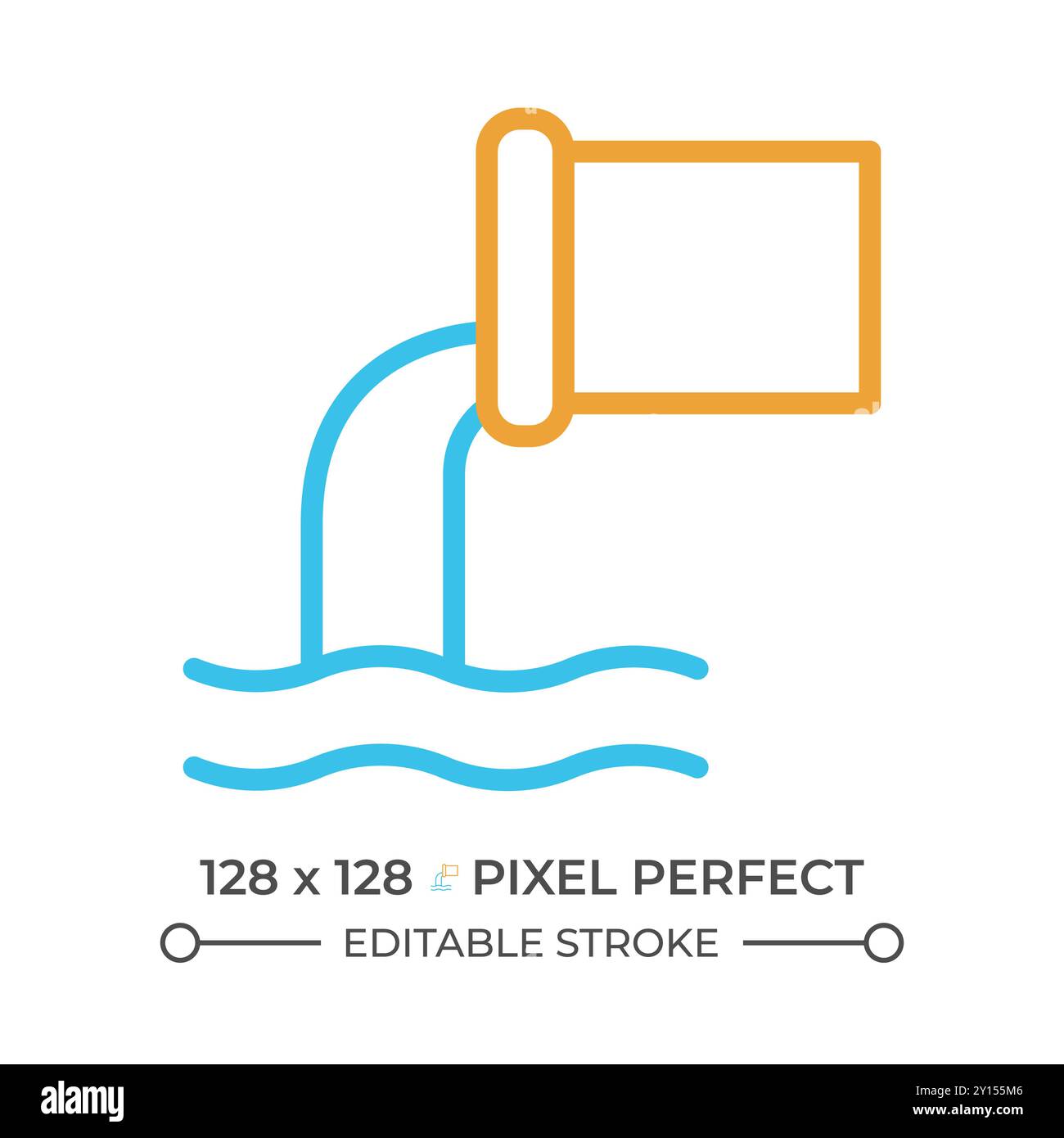 Sewage system two color line icon Stock Vector