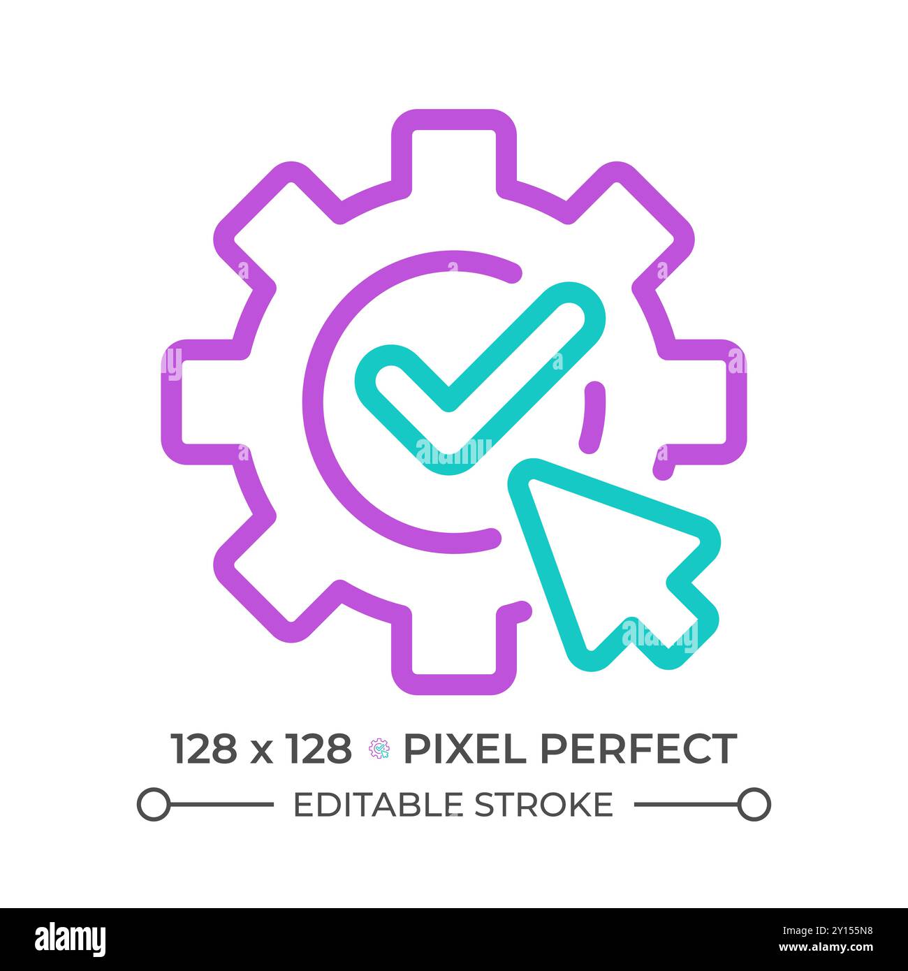 Apply settings two color line icon Stock Vector