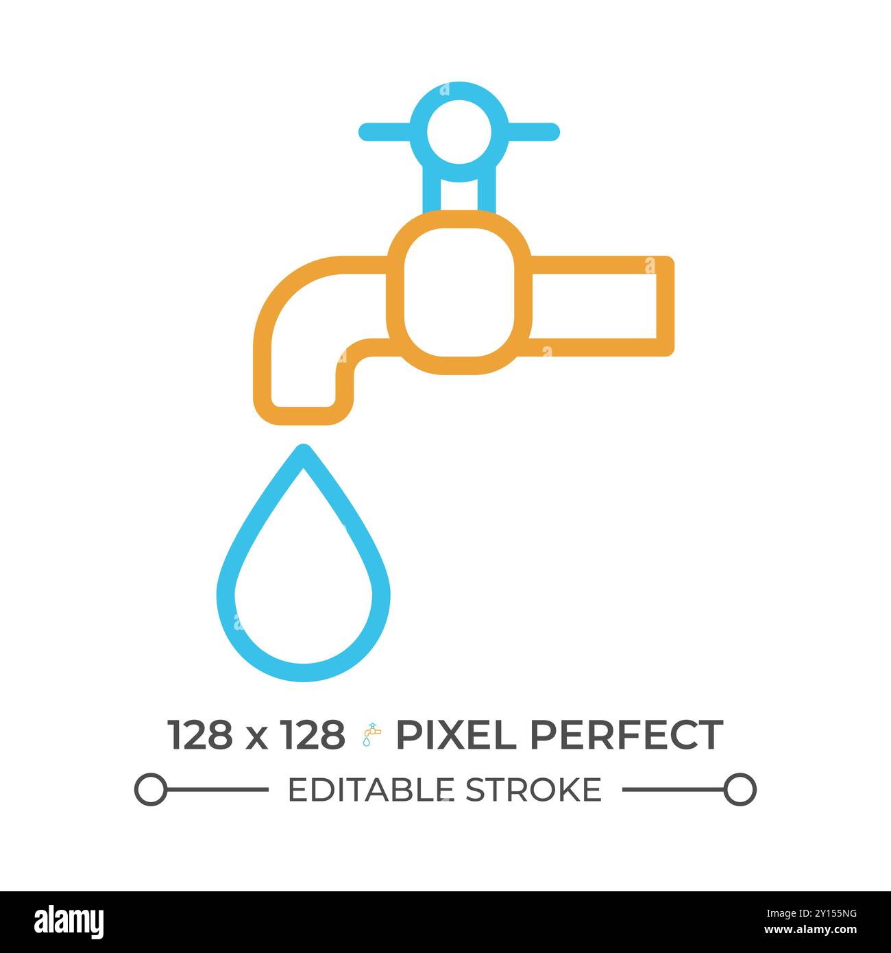 Water supply two color line icon Stock Vector