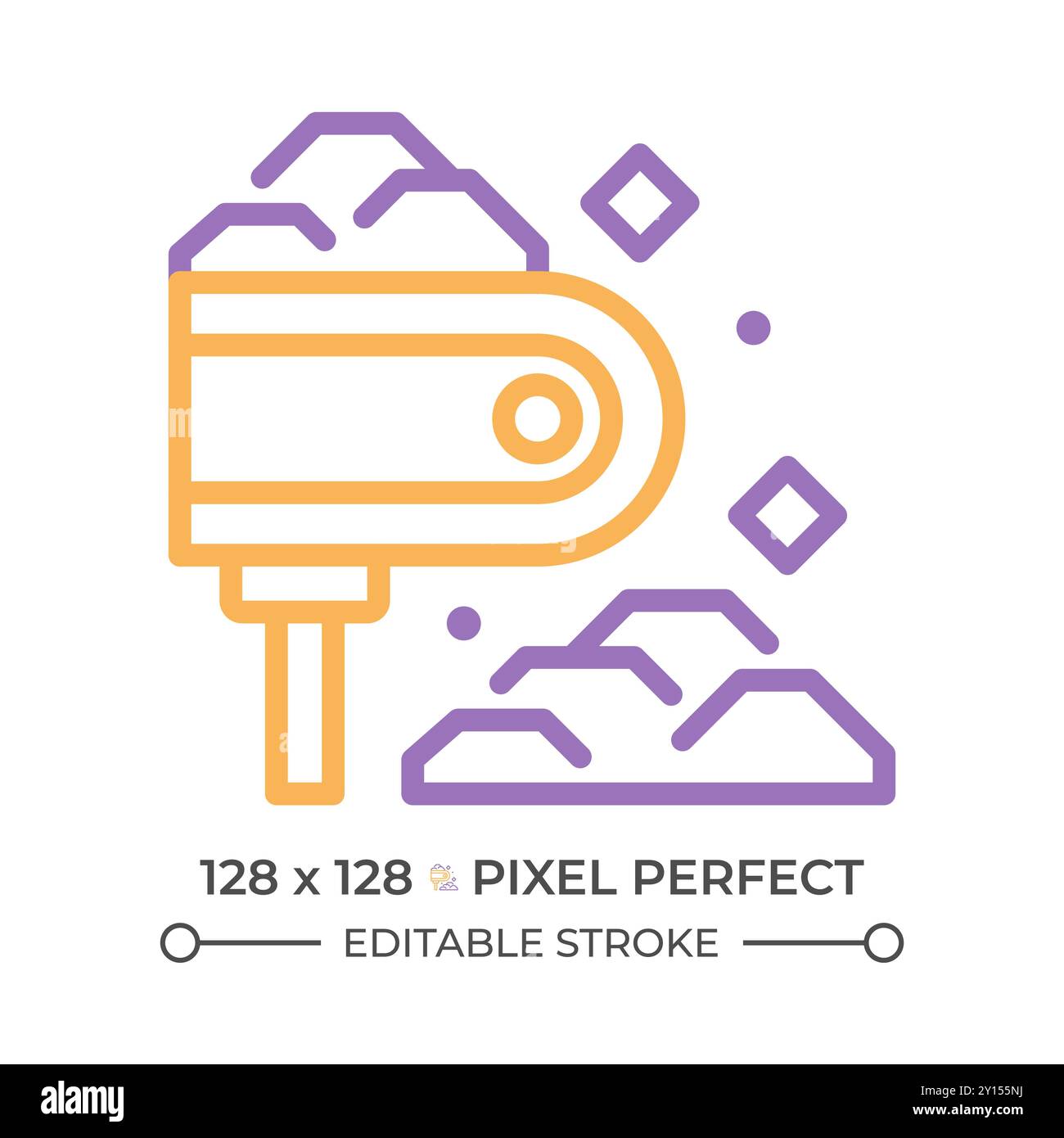 Conveyor two color line icon Stock Vector