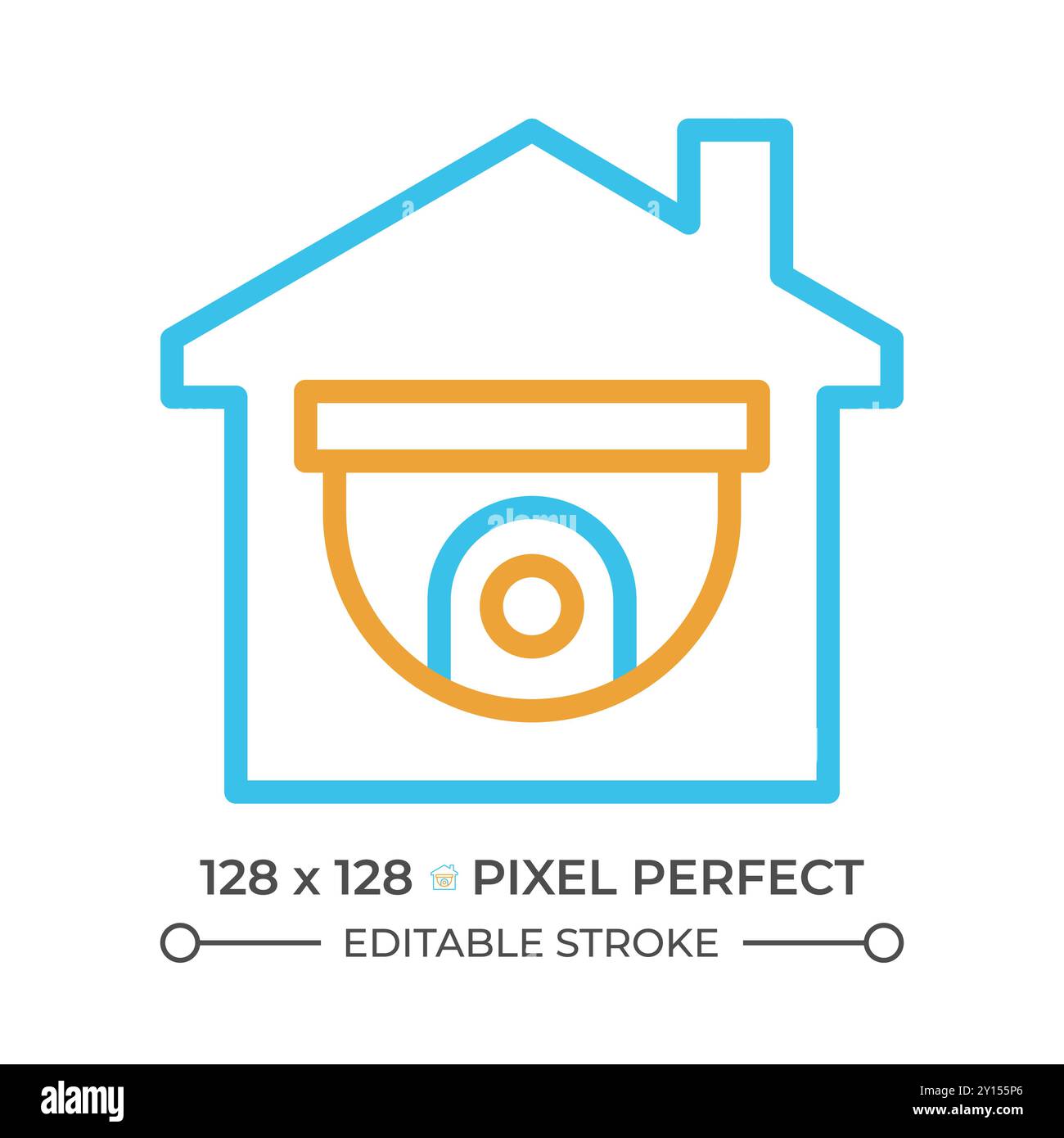 CCTV two color line icon Stock Vector