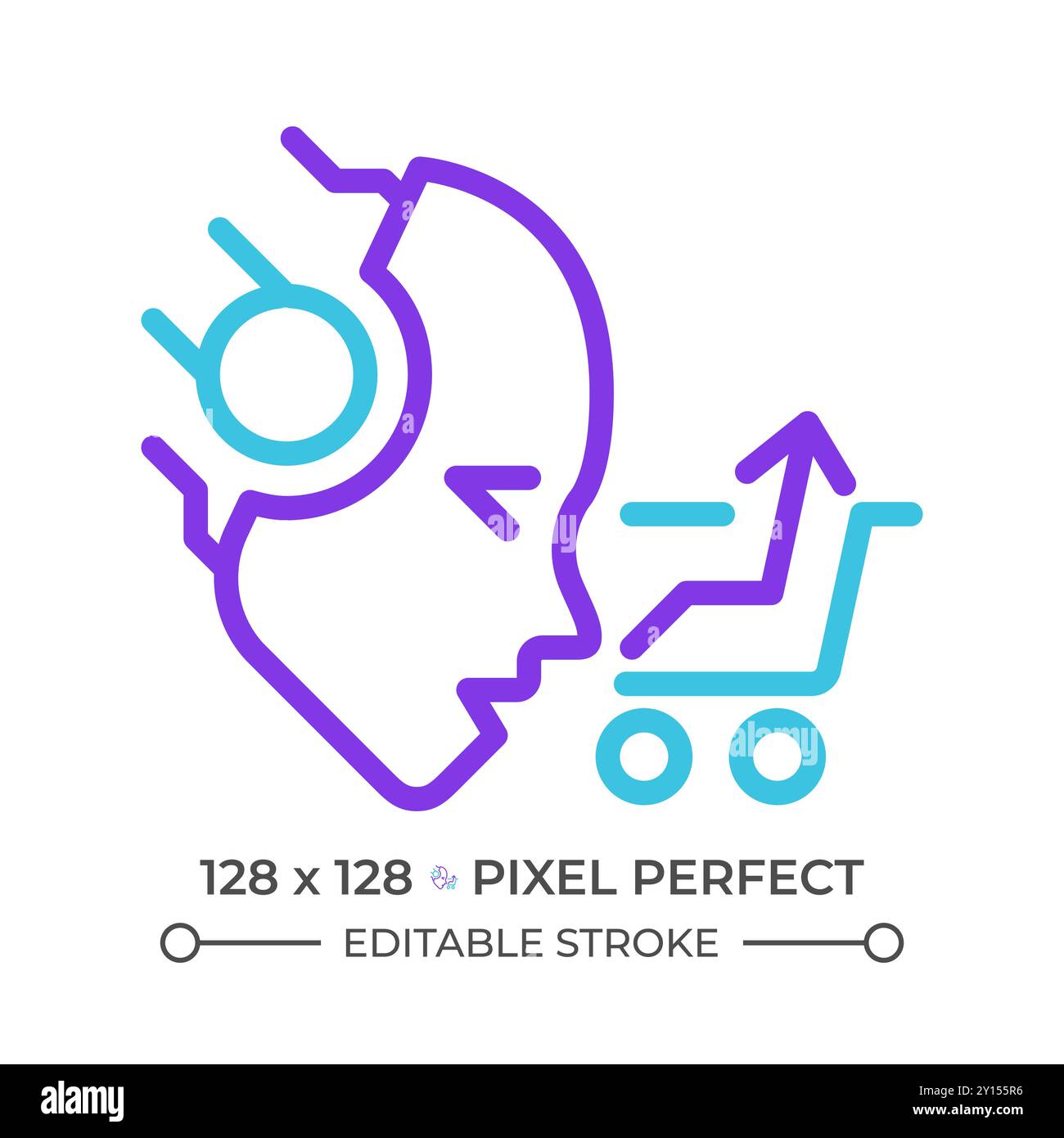 AI sells two color line icon Stock Vector