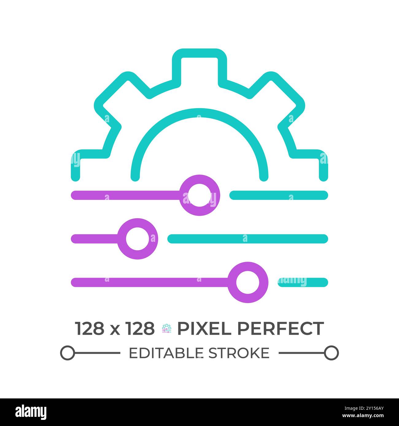 Adjustment two color line icon Stock Vector