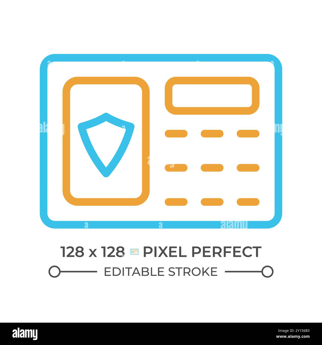 Security alarm two color line icon Stock Vector