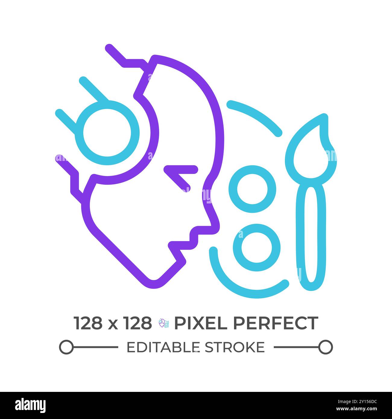 AI creates two color line icon Stock Vector