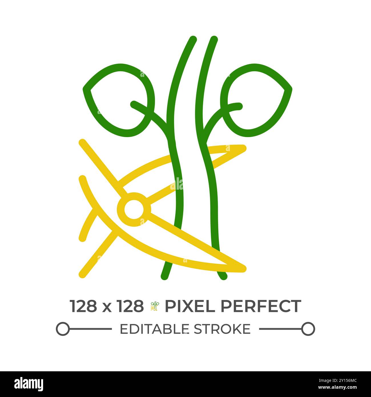 Pruning two color line icon Stock Vector