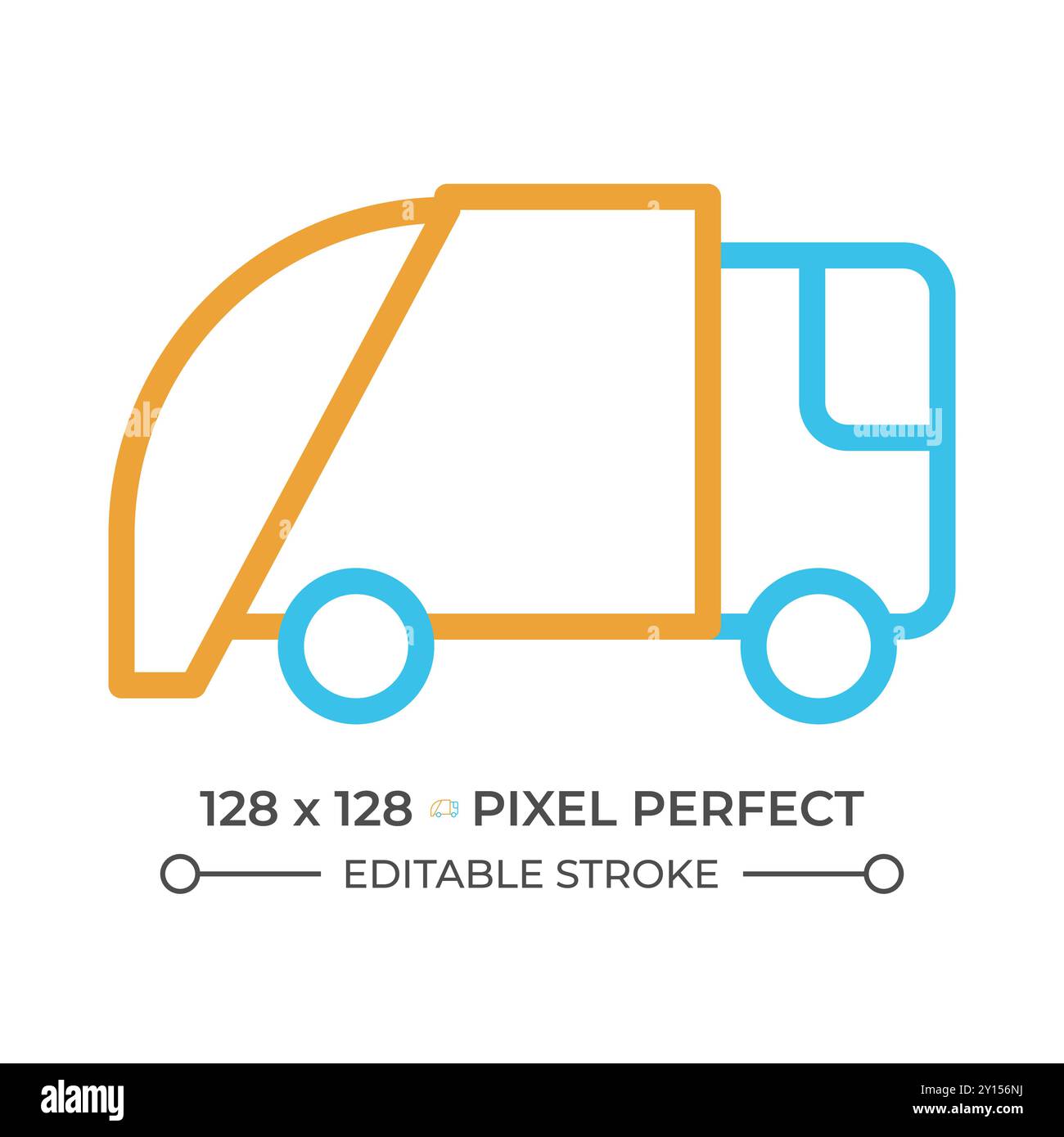 Waste disposal two color line icon Stock Vector