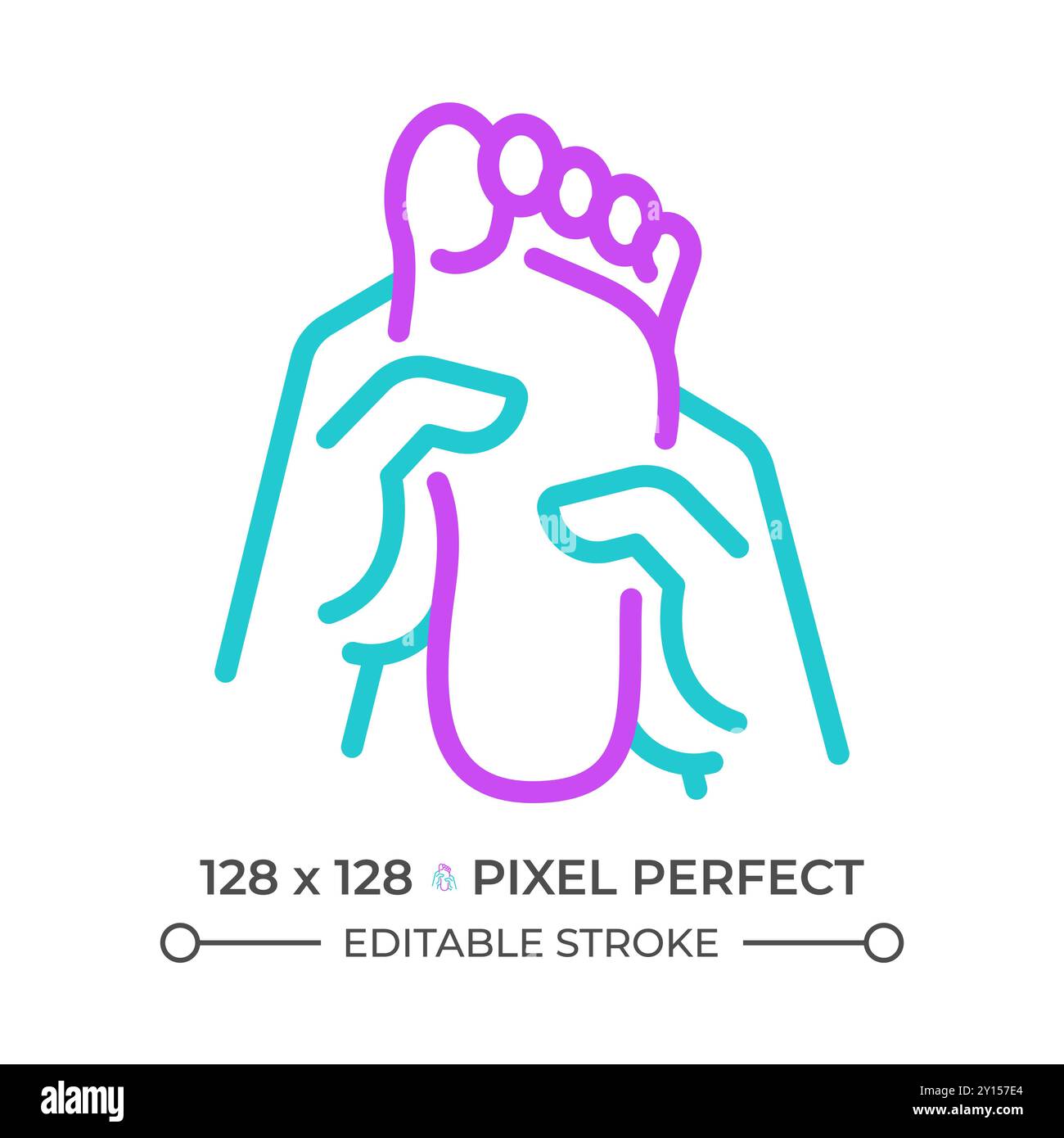 Foot massage two color line icon Stock Vector