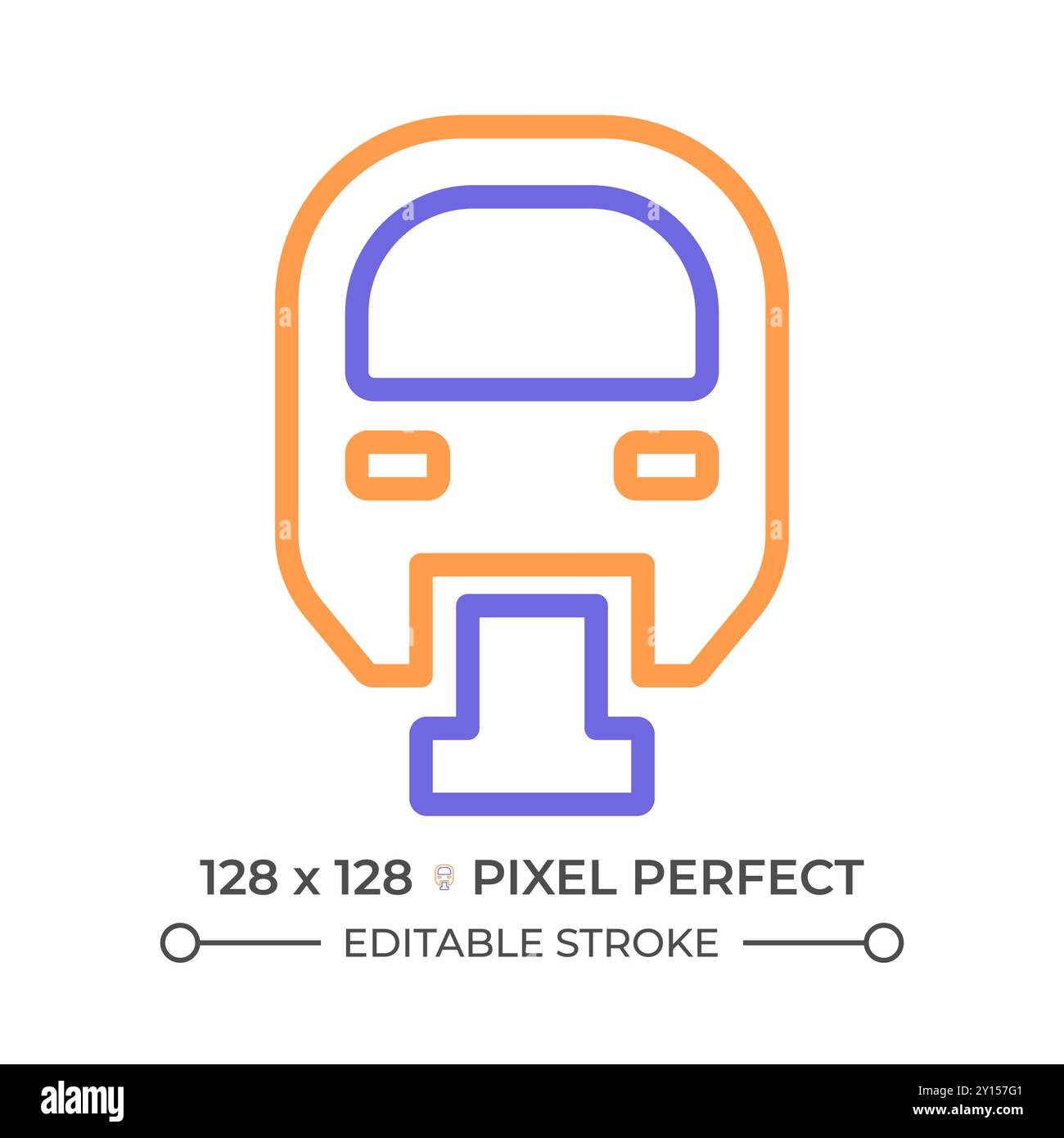 Monorail two color line icon Stock Vector