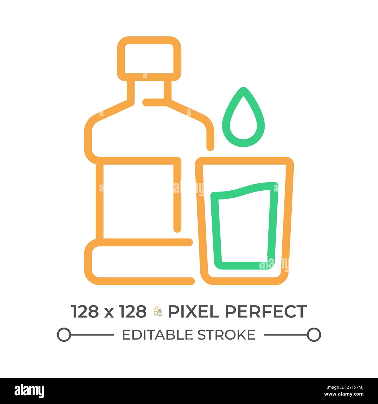 Water two color line icon Stock Vector
