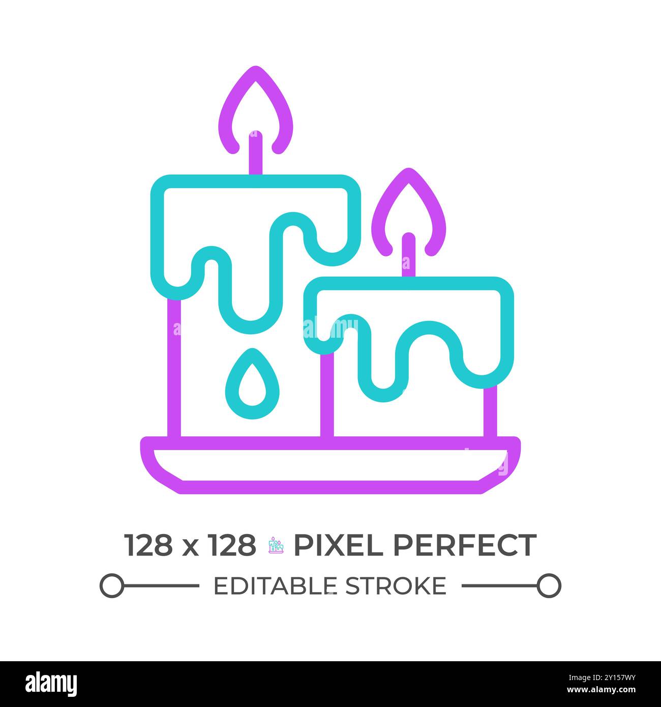 Candles two color line icon Stock Vector