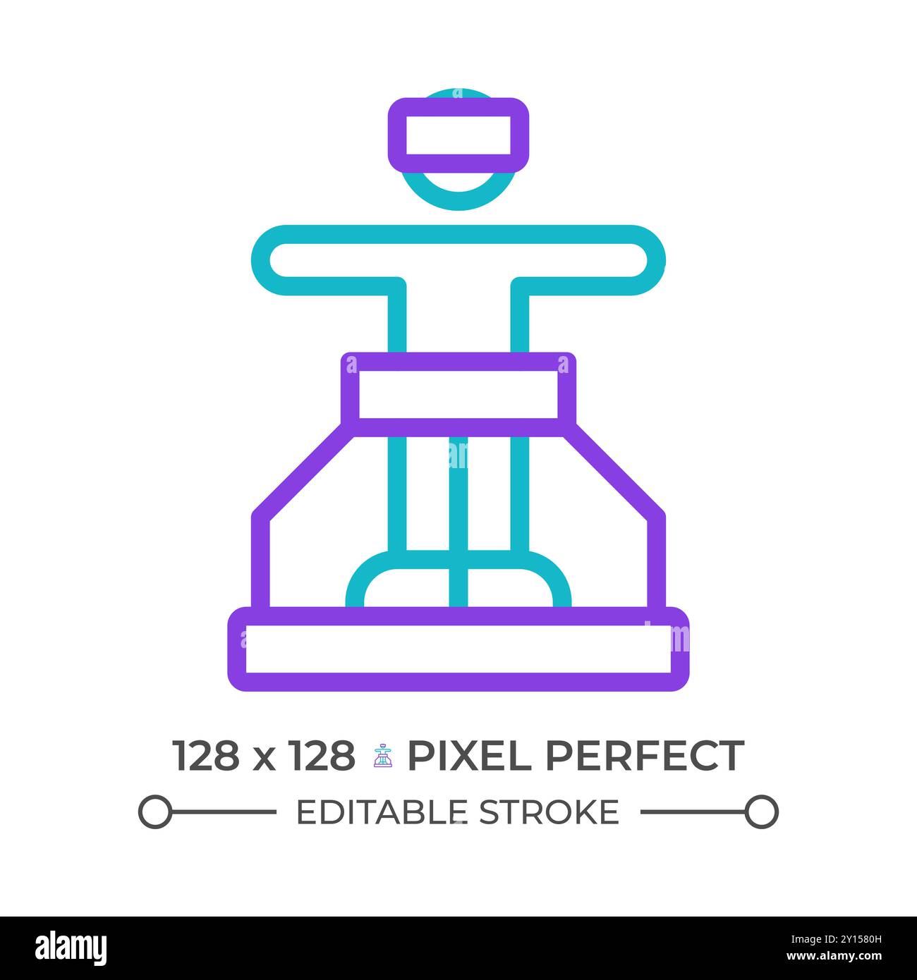 VR treadmill two color line icon Stock Vector