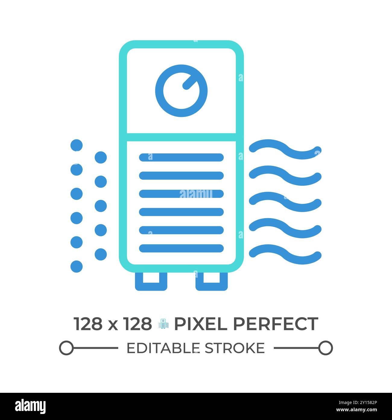 Air purifier two color line icon Stock Vector