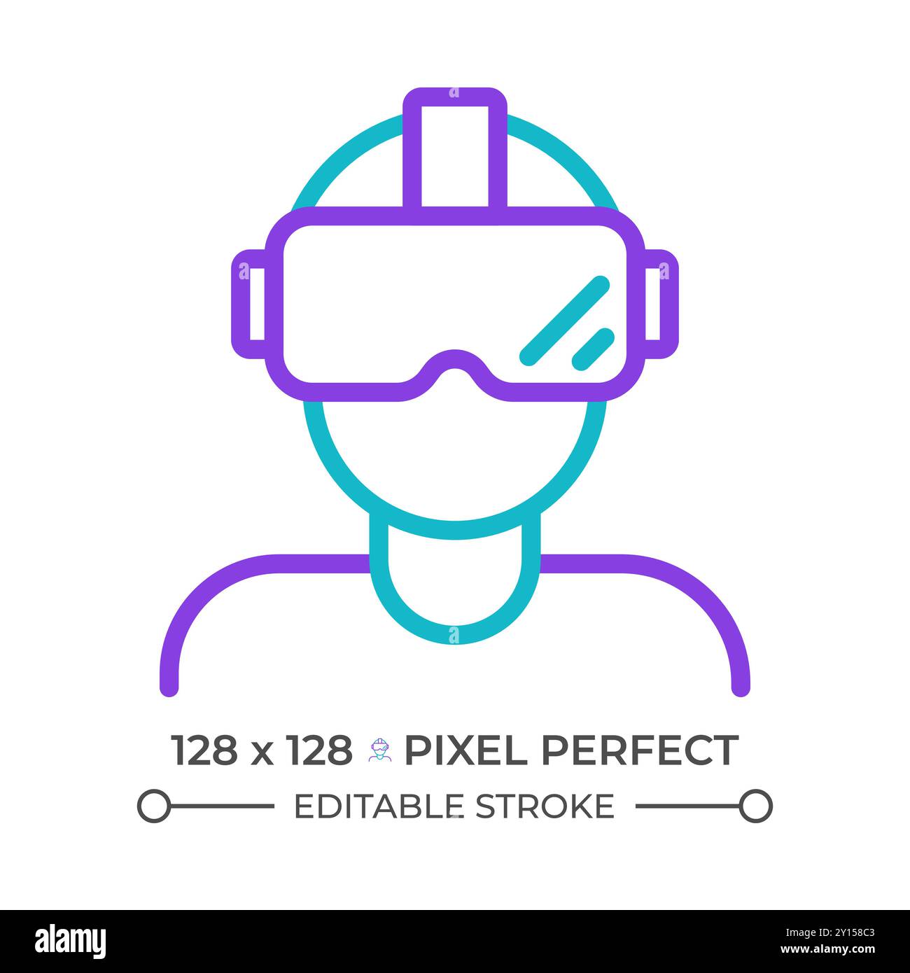 Virtual headset icon outline hi-res stock photography and images - Alamy