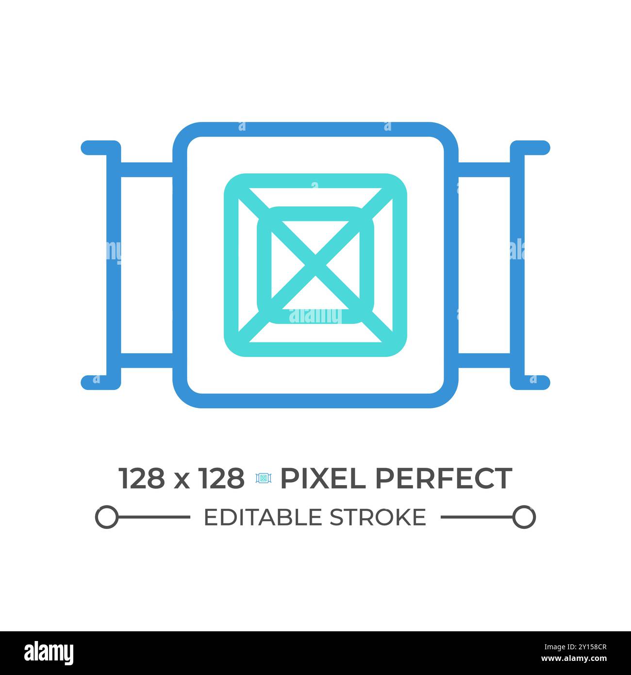 Duct air conditioner two color line icon Stock Vector
