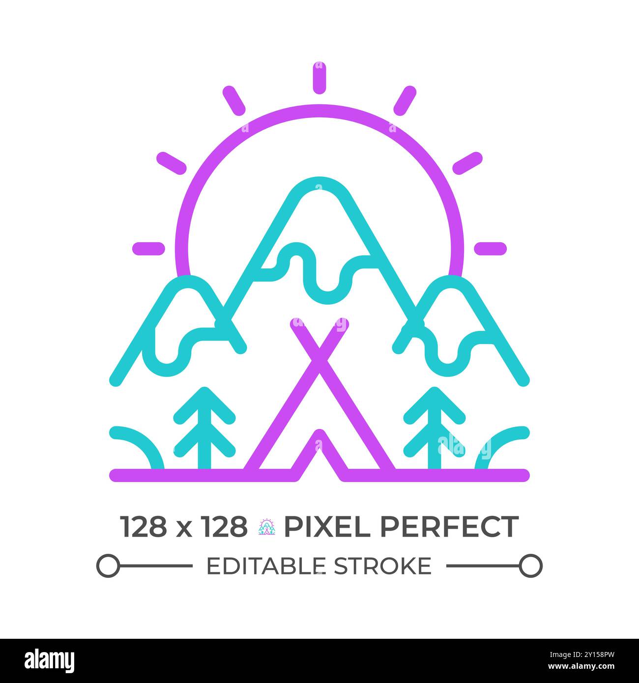 Friluftsliv two color line icon Stock Vector