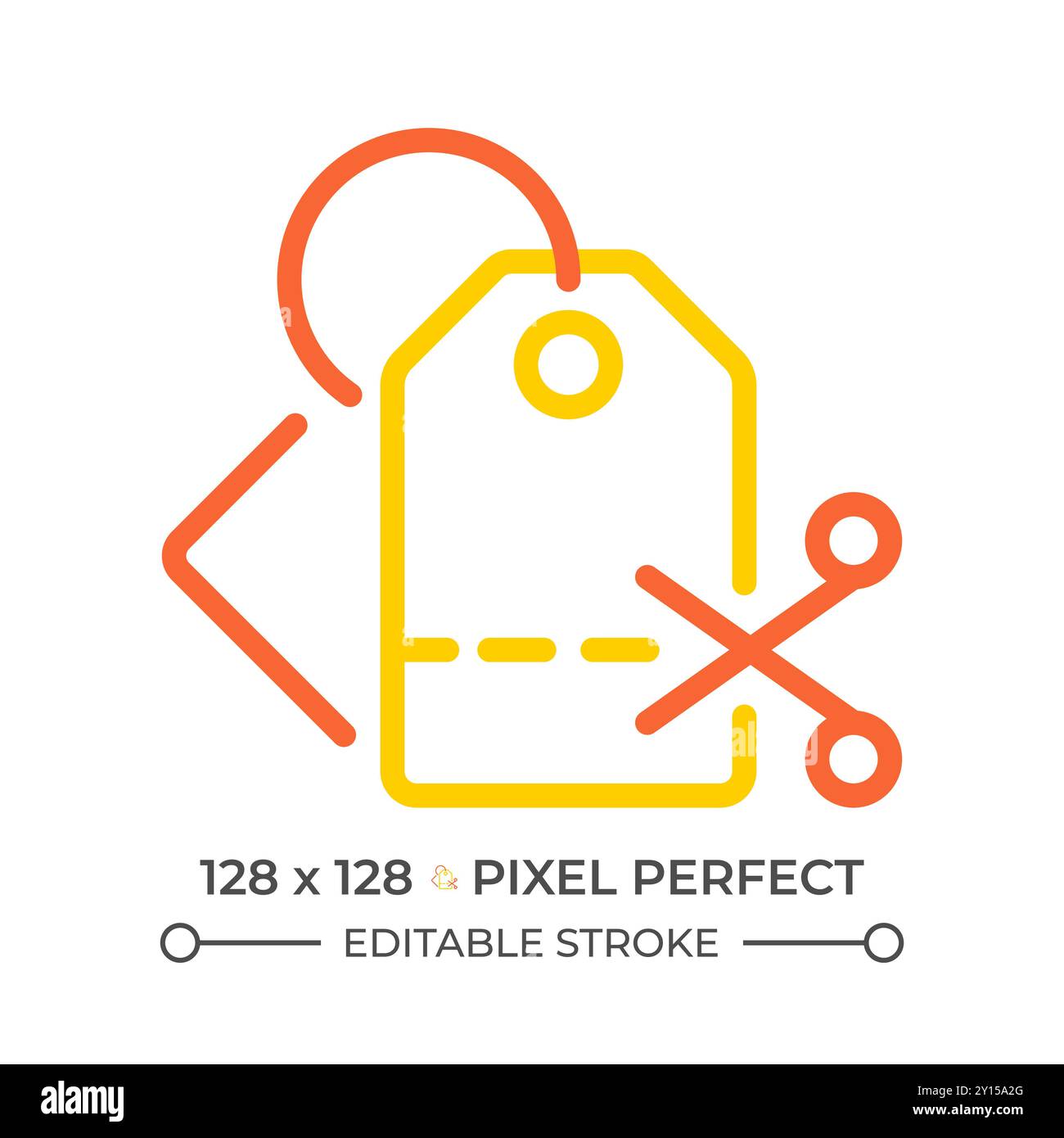 Price cutting two color line icon Stock Vector