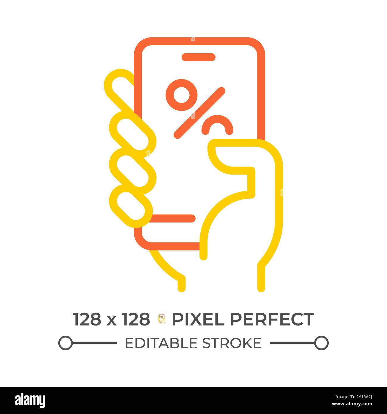 Mobile deal two color line icon Stock Vector