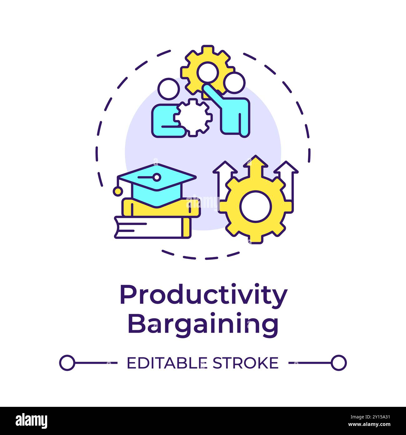 Productivity bargaining multi color concept icon Stock Vector