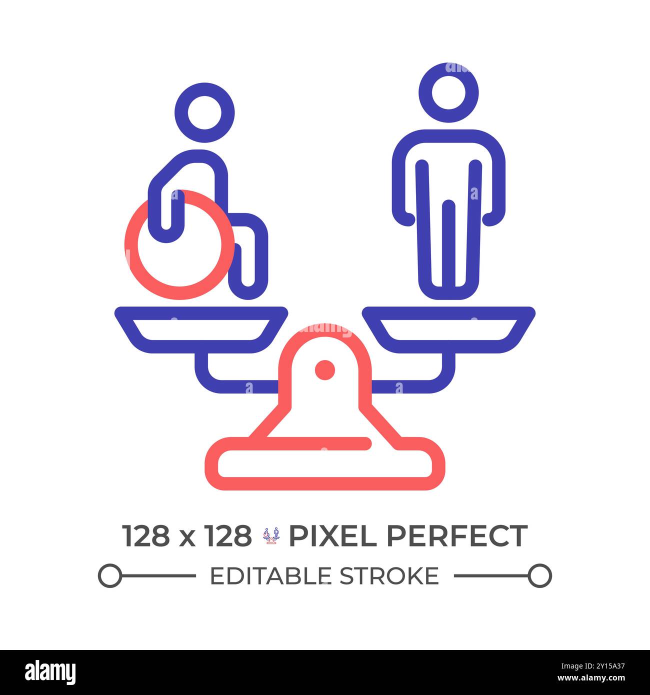 Equality and diversity two color line icon Stock Vector