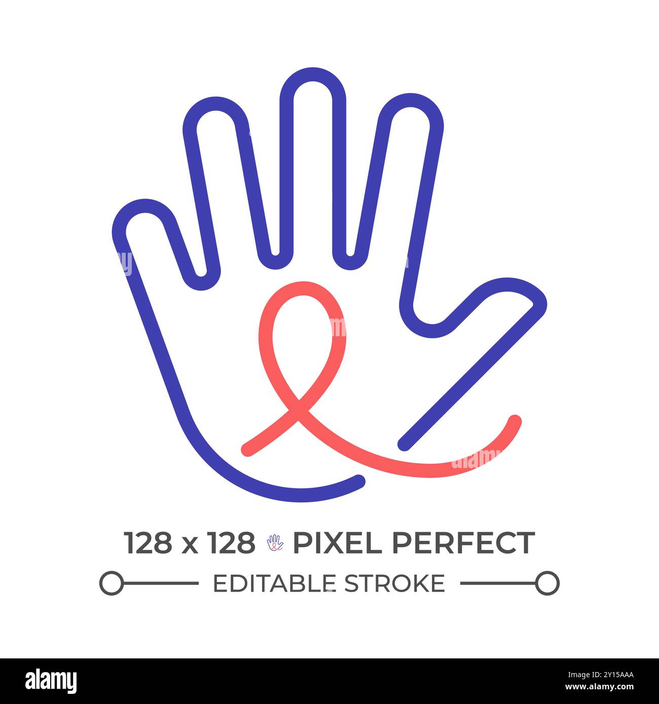 Down syndrome two color line icon Stock Vector