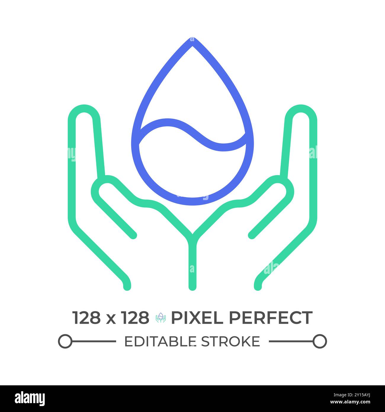 Water conservation two color line icon Stock Vector