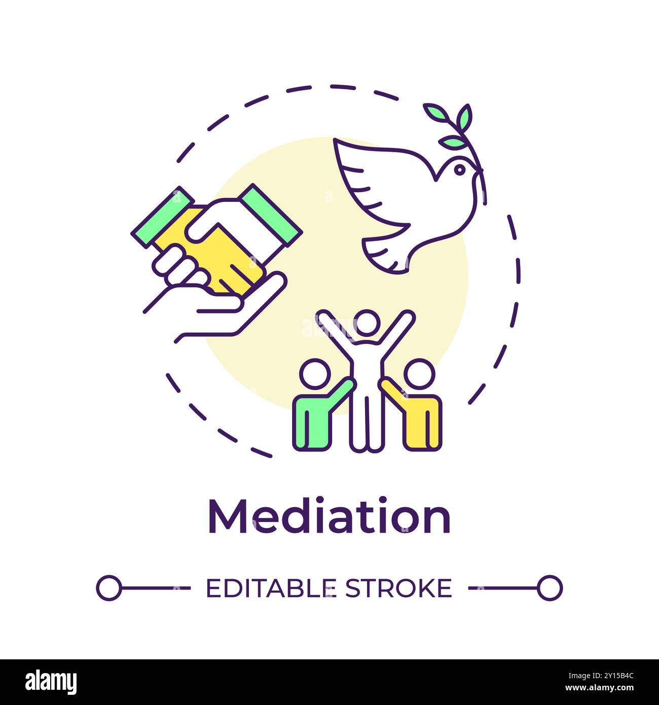 Mediation multi color concept icon Stock Vector