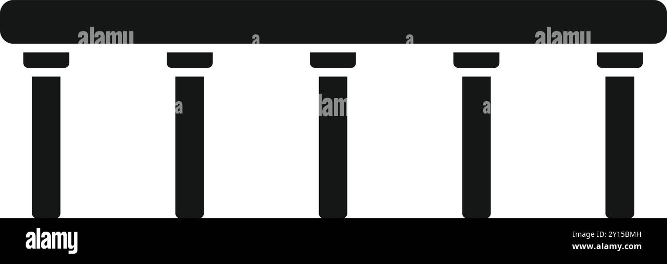 Long bridge standing on five pillars icon in simple style on a white background Stock Vector