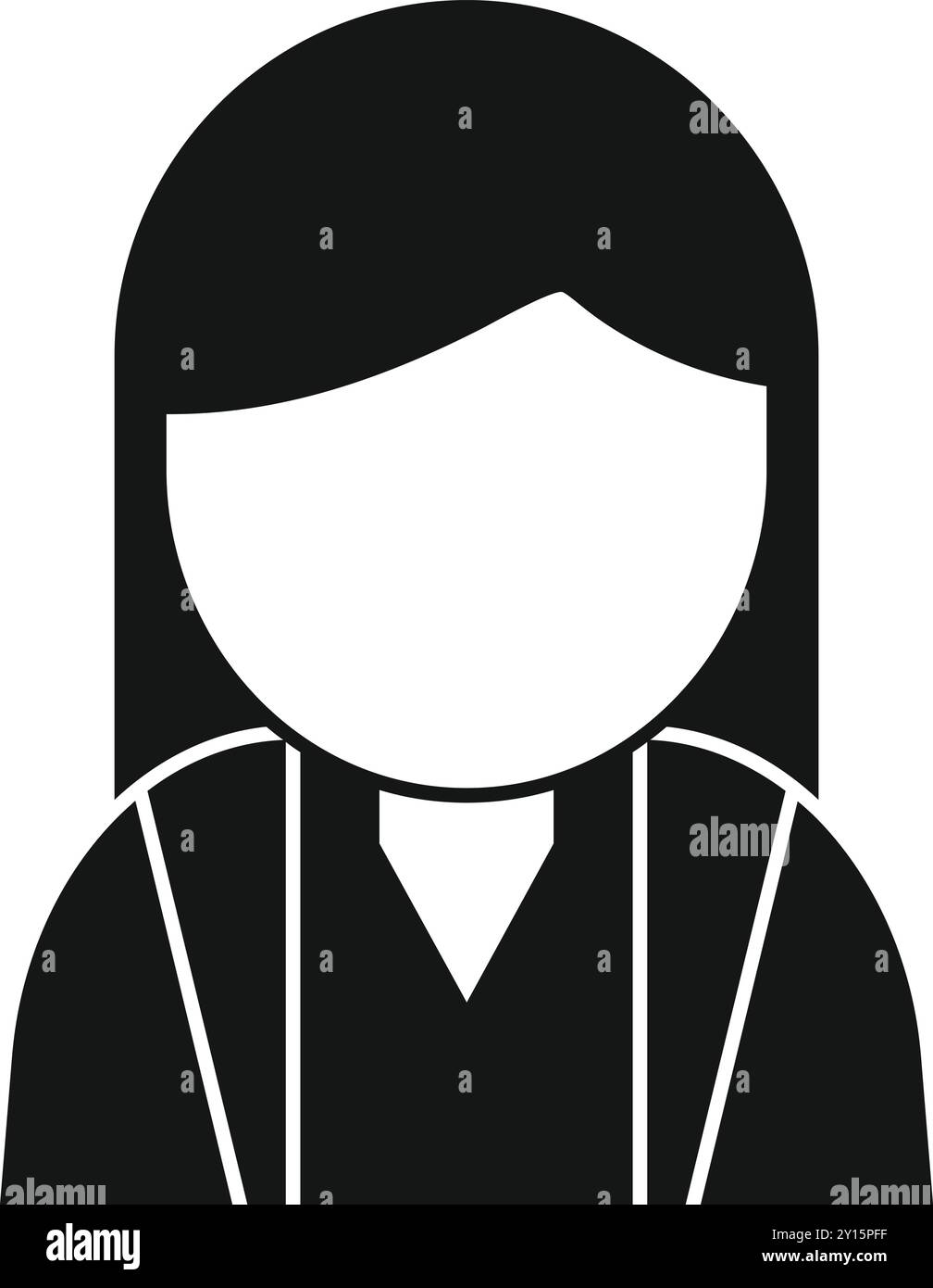 Simple black and white vector of a woman wearing a blazer Stock Vector ...