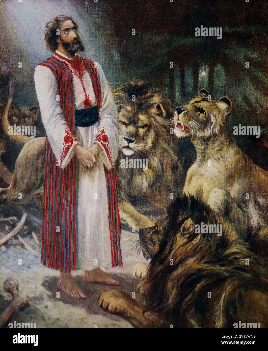 Illustration Of Daniel In The Lions Den Book Of Daniel From 19th Illustration Of Daniel In The Lions Den Book Of Daniel From 19th