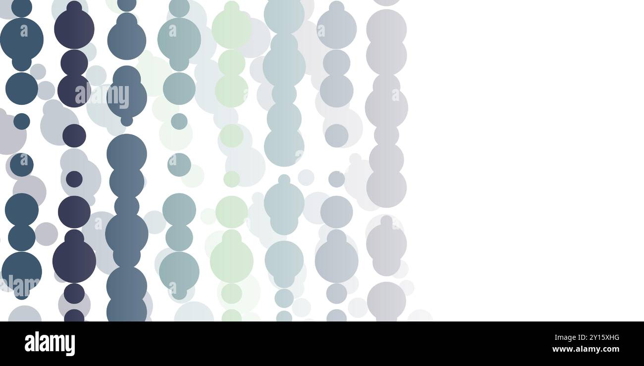 Abstract Colorful Vertically Aligned Spots Pattern - Random Spotted Texture with Copy Space, Place, Room for your Text - Generative Art on Bright Whit Stock Vector