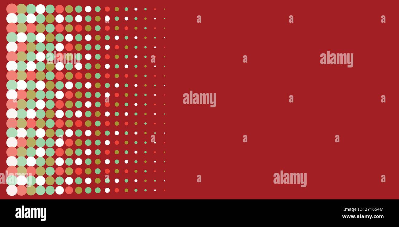 Abstract Colorful Spotted Vertically Aligned Variously Sized Pixels Pattern with Copyspace, Room, Place for Your Text - Vector Background Template Stock Vector