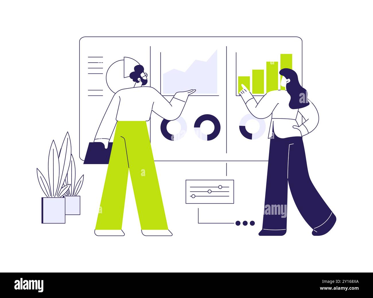 Analyzing business data abstract concept vector illustration Stock ...