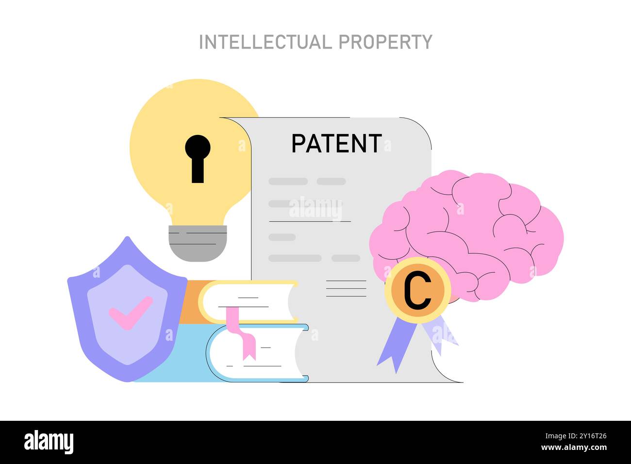 Intellectual Property concept. Protecting creativity and innovation ...
