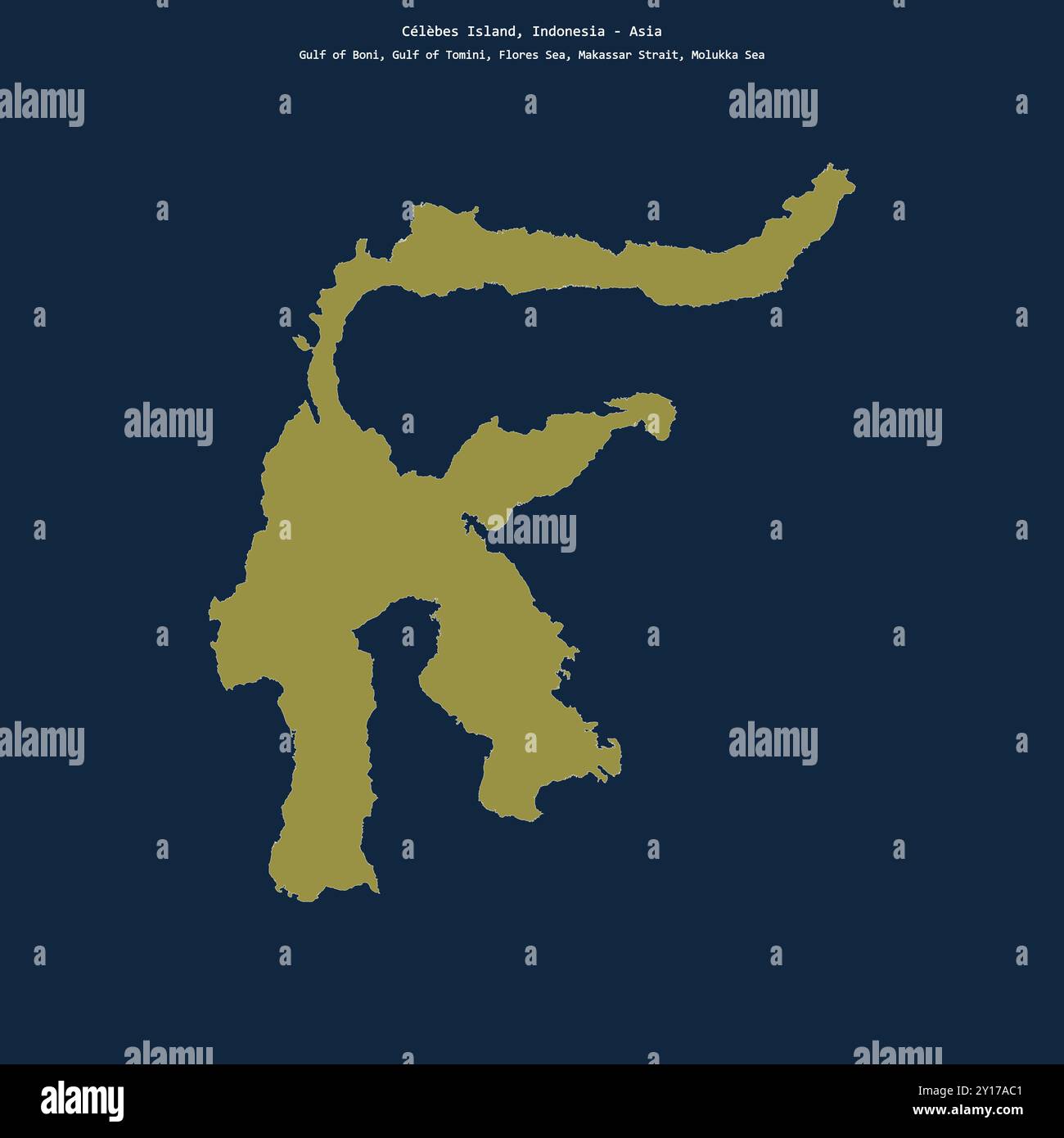 Shape of Celebes Island in the Java Sea, belonging to Indonesia Stock ...