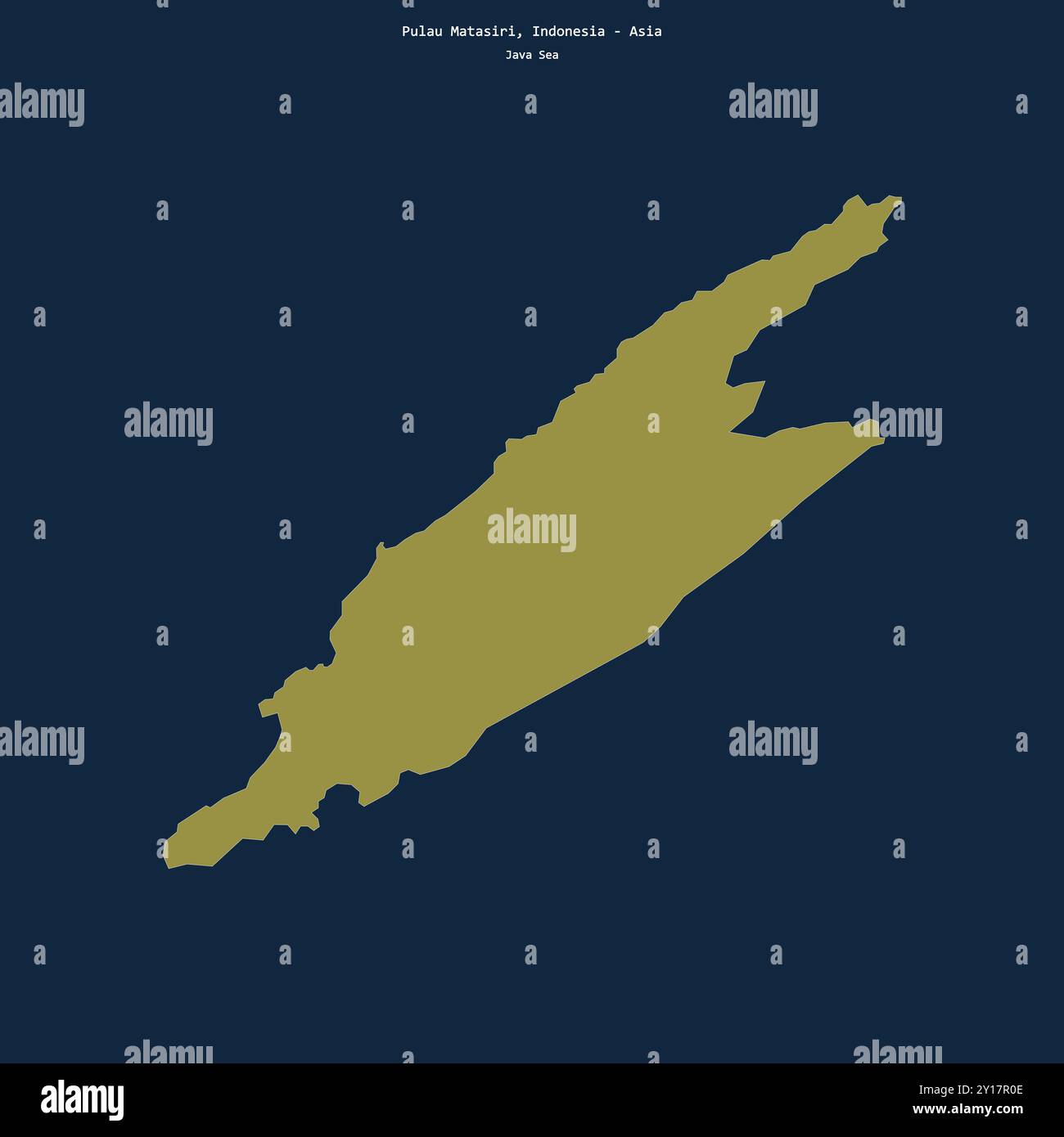 Shape of Pulau Matasiri in the Java Sea, belonging to Indonesia Stock Photo