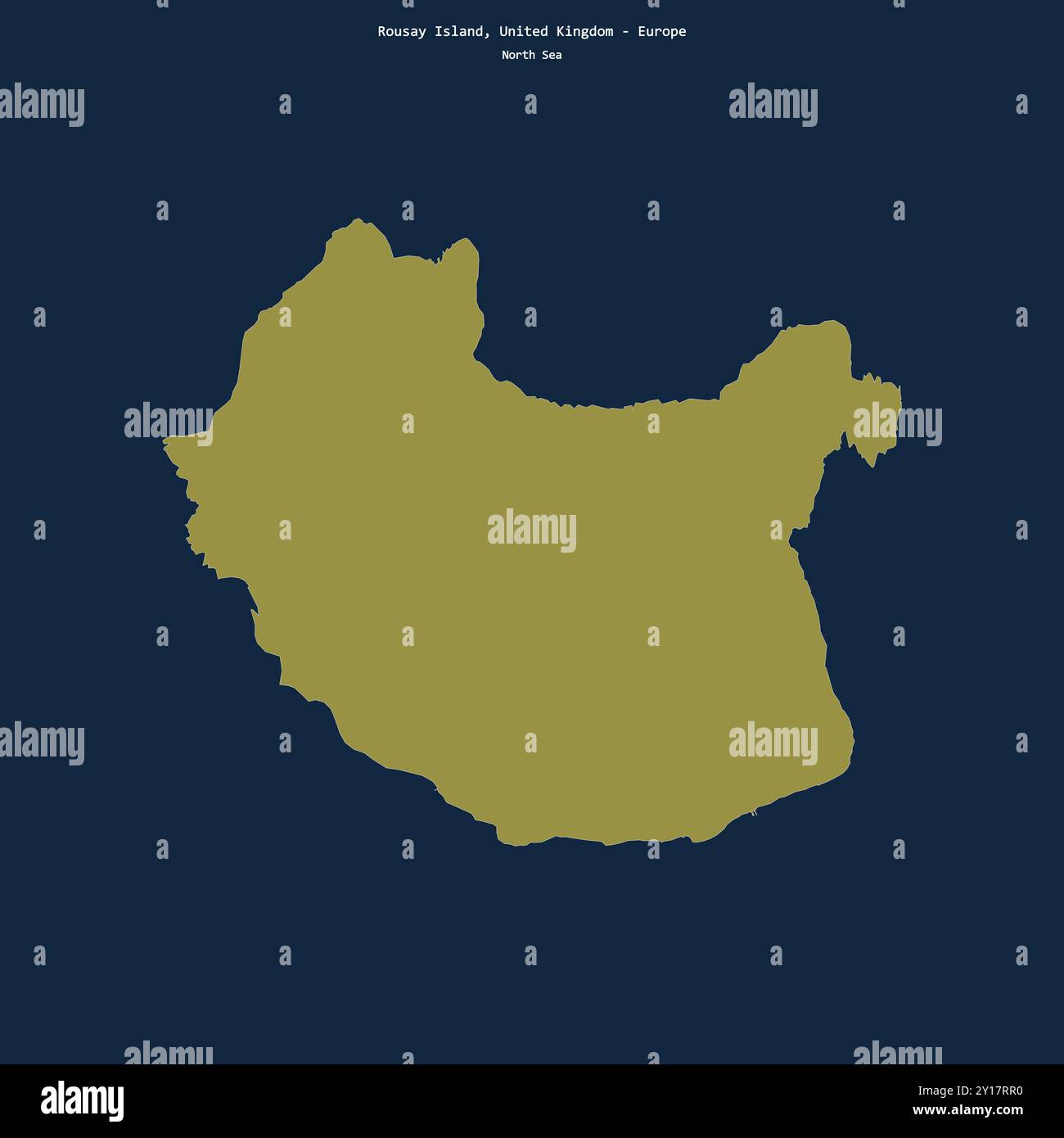 Shape of Rousay Island in the North Sea, belonging to United Kingdom ...