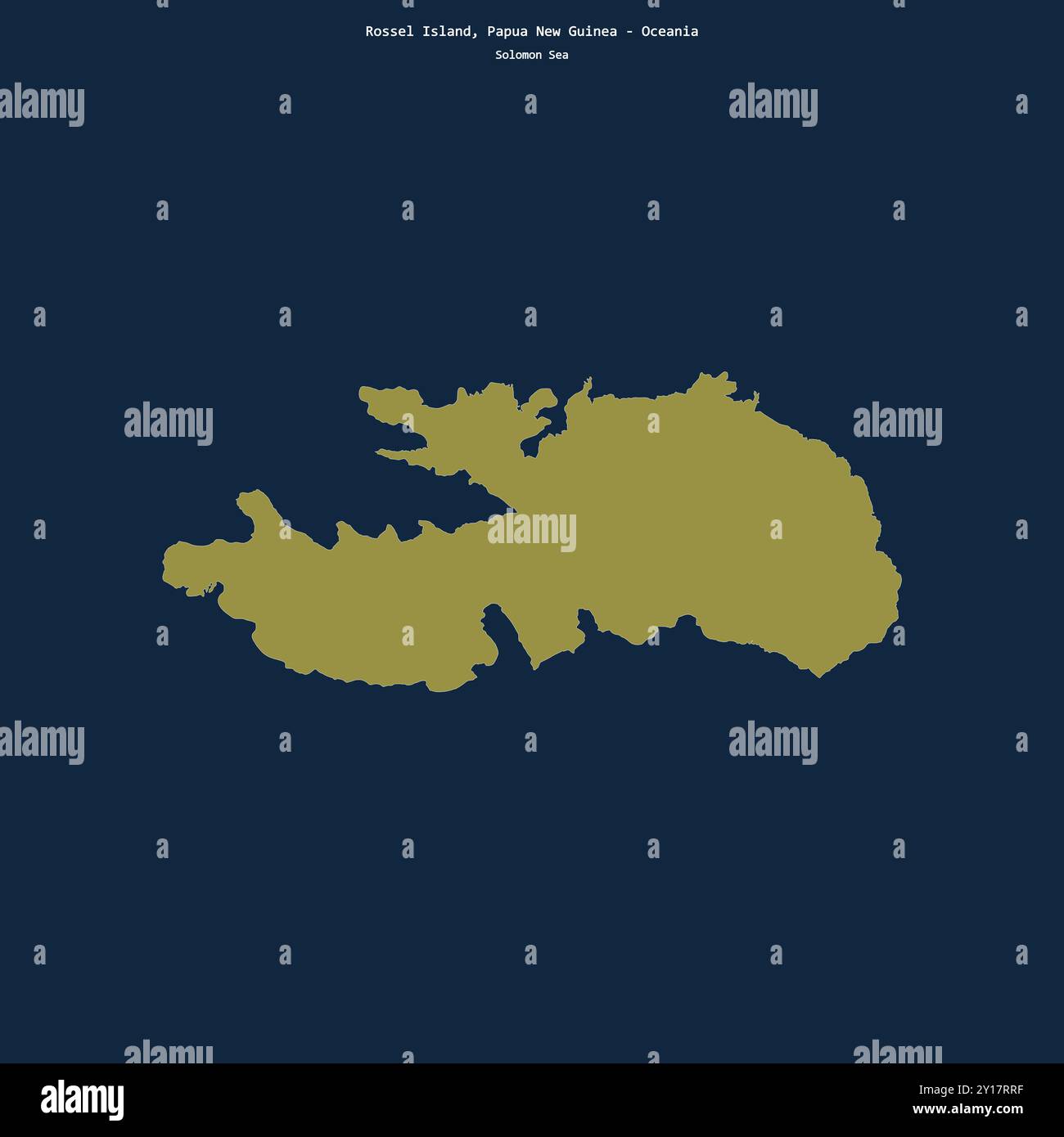 Shape of Rossel Island in the Solomon Sea, belonging to Papua New ...