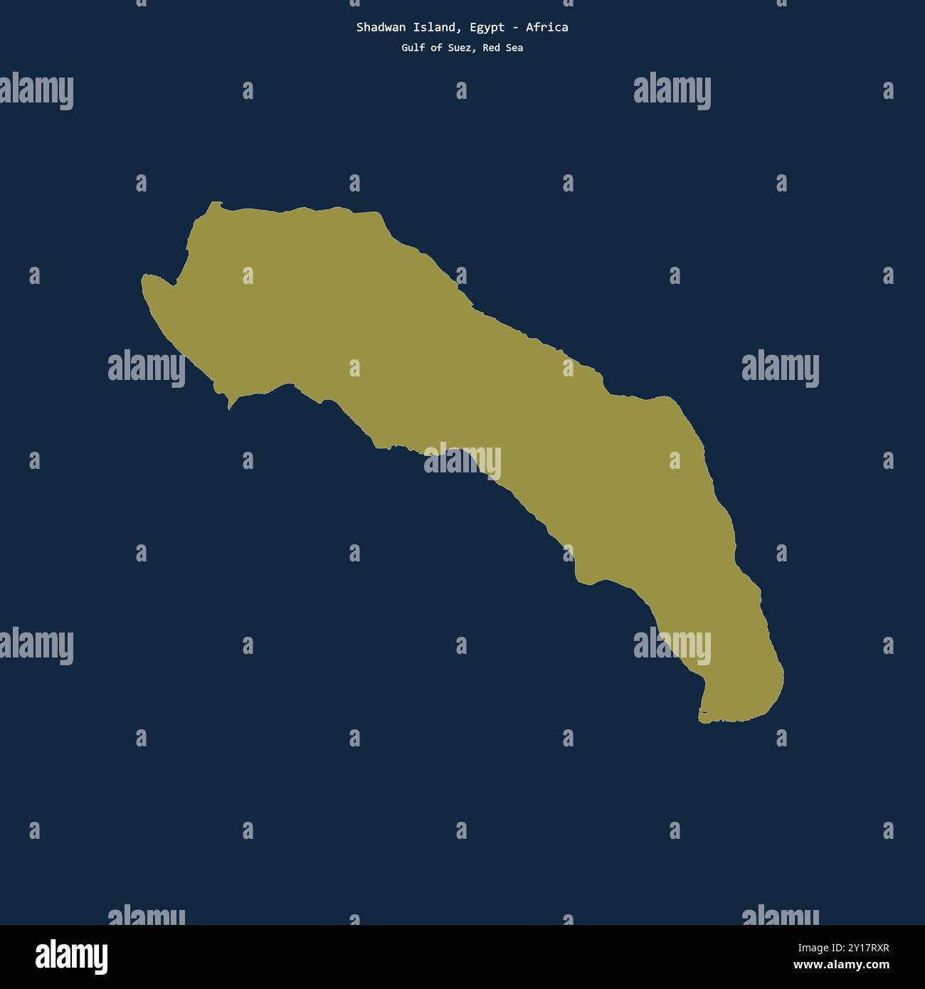 Shape of Shadwan Island in the Red Sea, belonging to Egypt Stock Photo ...