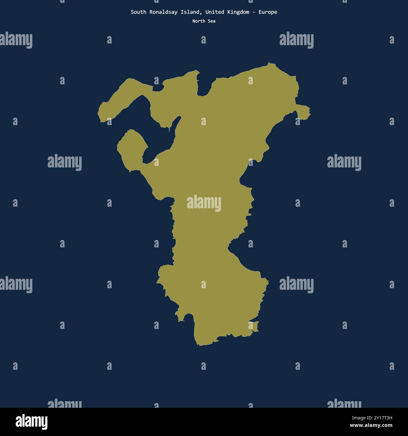 Shape of South Ronaldsay Island in the North Sea, belonging to United Kingdom Stock Photo