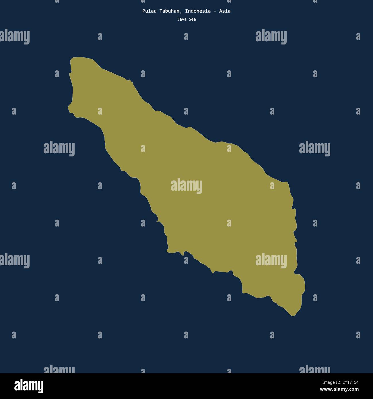 Shape of Pulau Tabuhan in the Java Sea, belonging to Indonesia Stock Photo