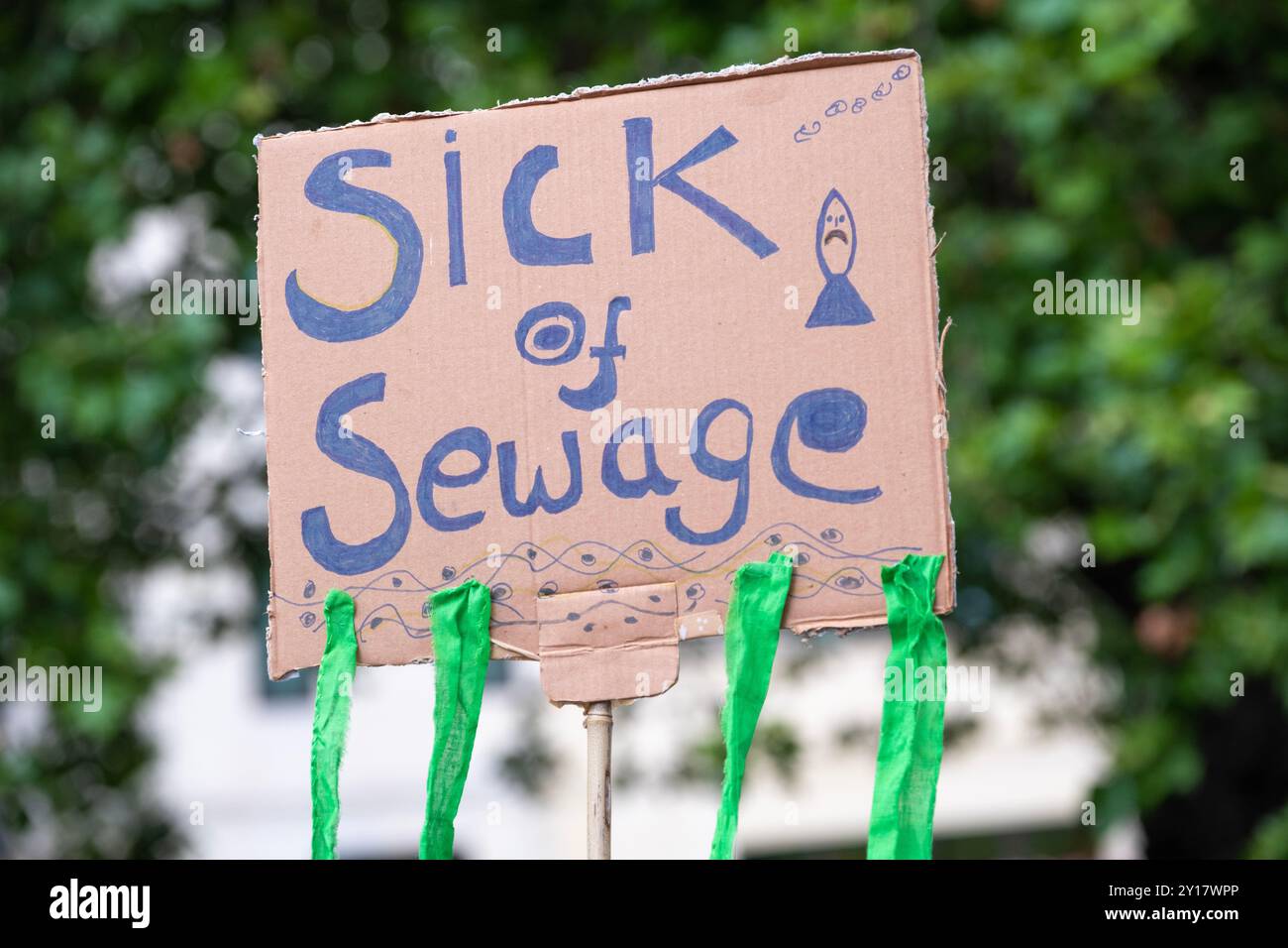 London, UK. 22nd June 2024. Environmental protest sign at the Restore ...