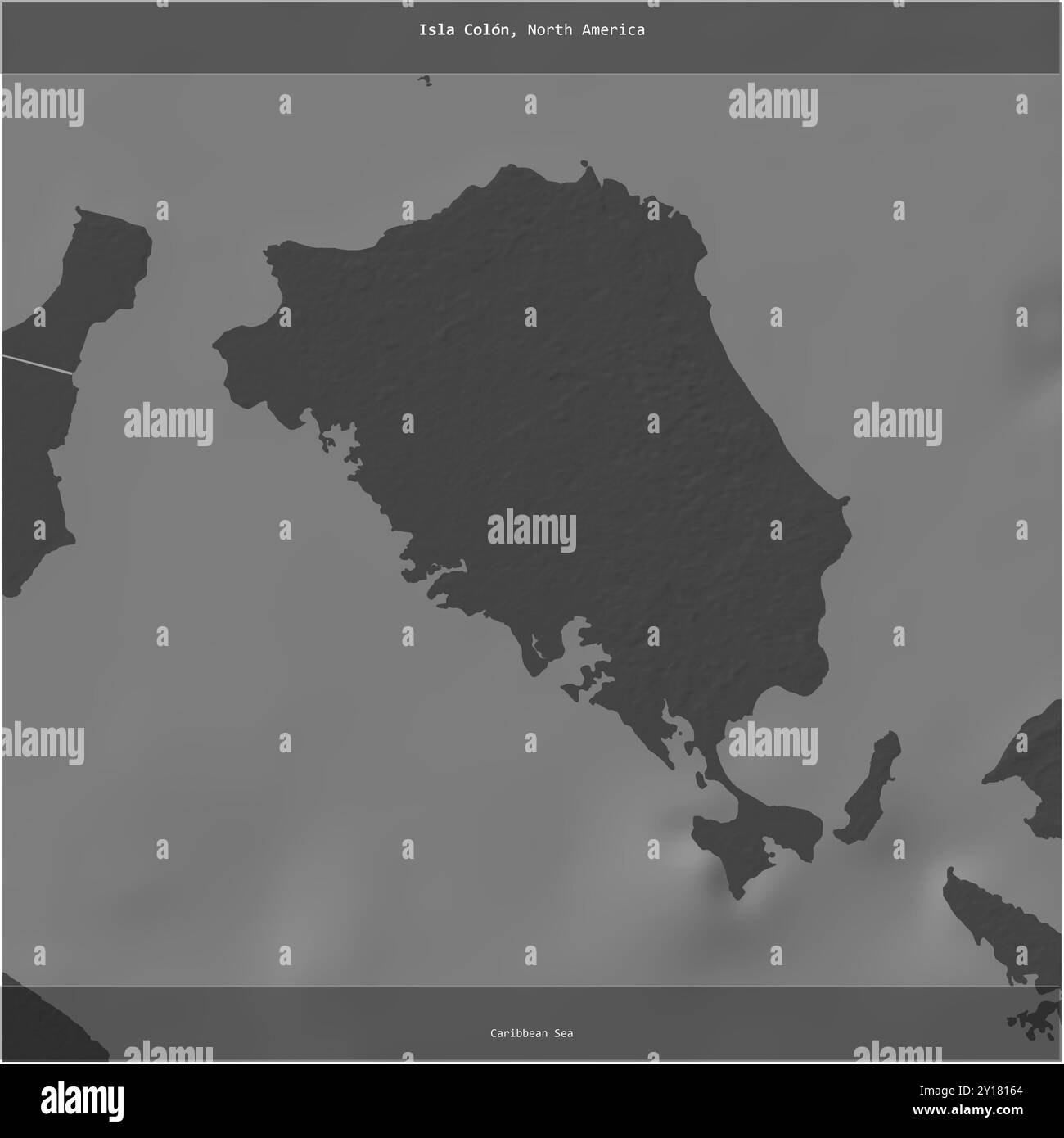 Isla Colon in the Caribbean Sea, belonging to Panama, cropped to square