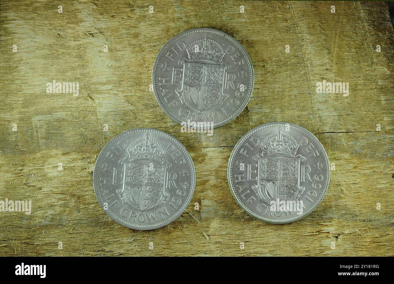 Half crown coins of pre-decimal currency, pounds, shillings and pence ...