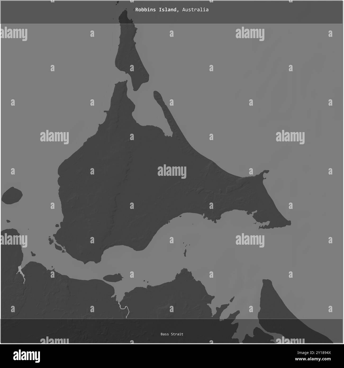 Robbins Island in the Bass Strait, belonging to Australia, cropped to ...