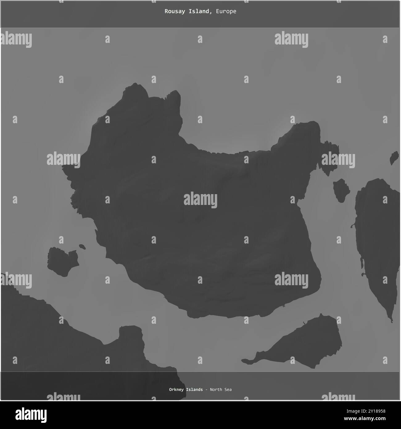Rousay Island in the North Sea, belonging to United Kingdom, cropped to ...
