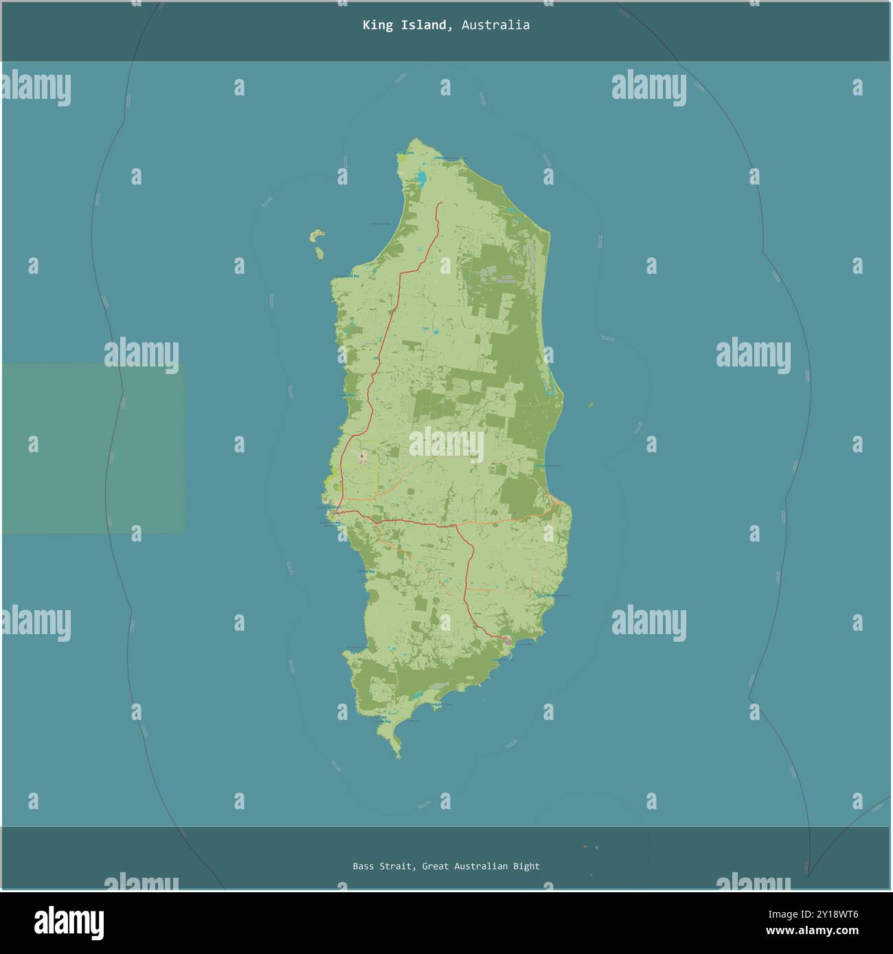 King Island in the Bass Strait, belonging to Australia, cropped to ...