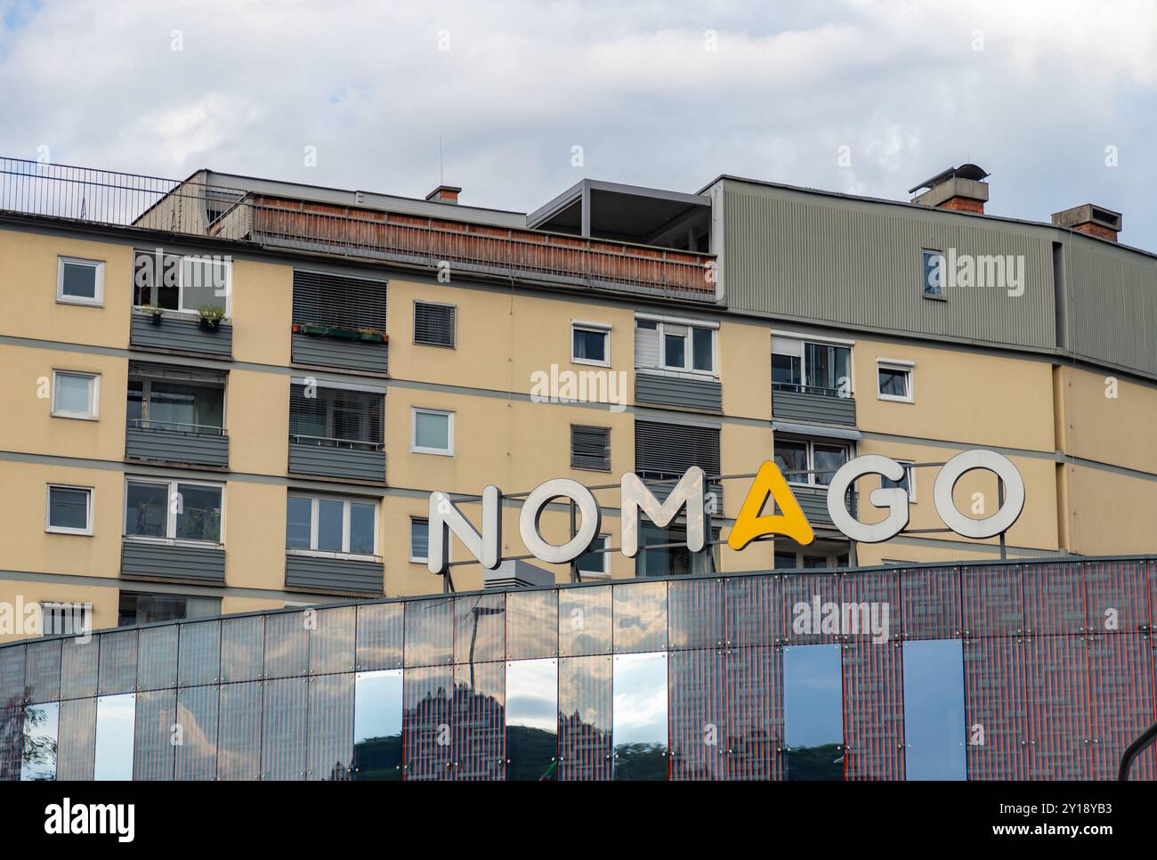 A picture of a Nomago sign. Stock Photo