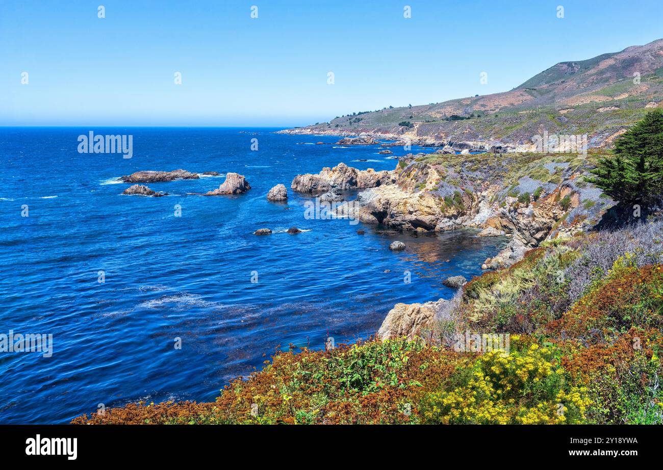 Garrapata State Park in California. Oceans, beaches and waves Stock Photo
